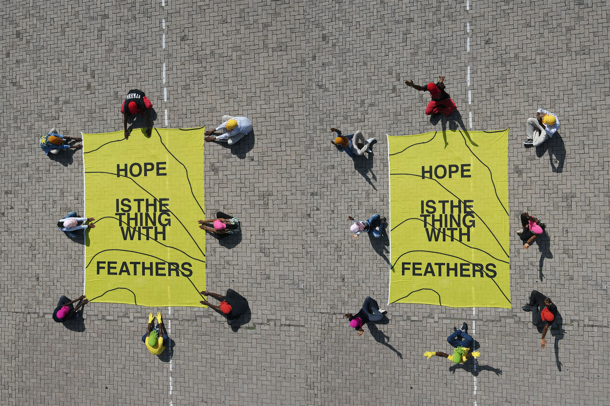 Larry Bon&cacute;haka & Sopo Kashakashvili: Hope Is the Thing With Feathers (Public Exercise I), Royal Parade Grounds, K.N.U.S.T., Kumasi, Ghana