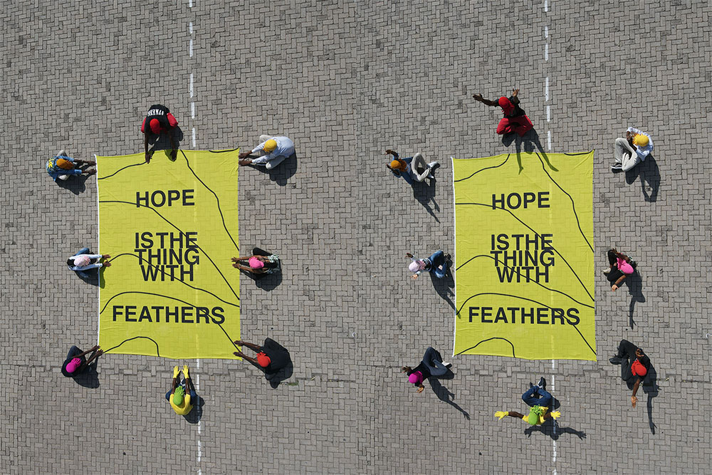 Larry Bon&cacute;haka & Sopo Kashakashvili: Hope Is the Thing With Feathers (Public Exercise I), Royal Parade Grounds, K.N.U.S.T., Kumasi, Ghana